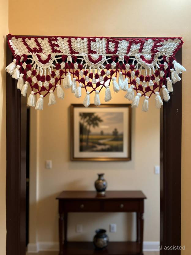 VERSATILE DECORTION Welcome Toran Length (3ft) Made Of Hand/Traditional and Classic look Pack of 1 Toran