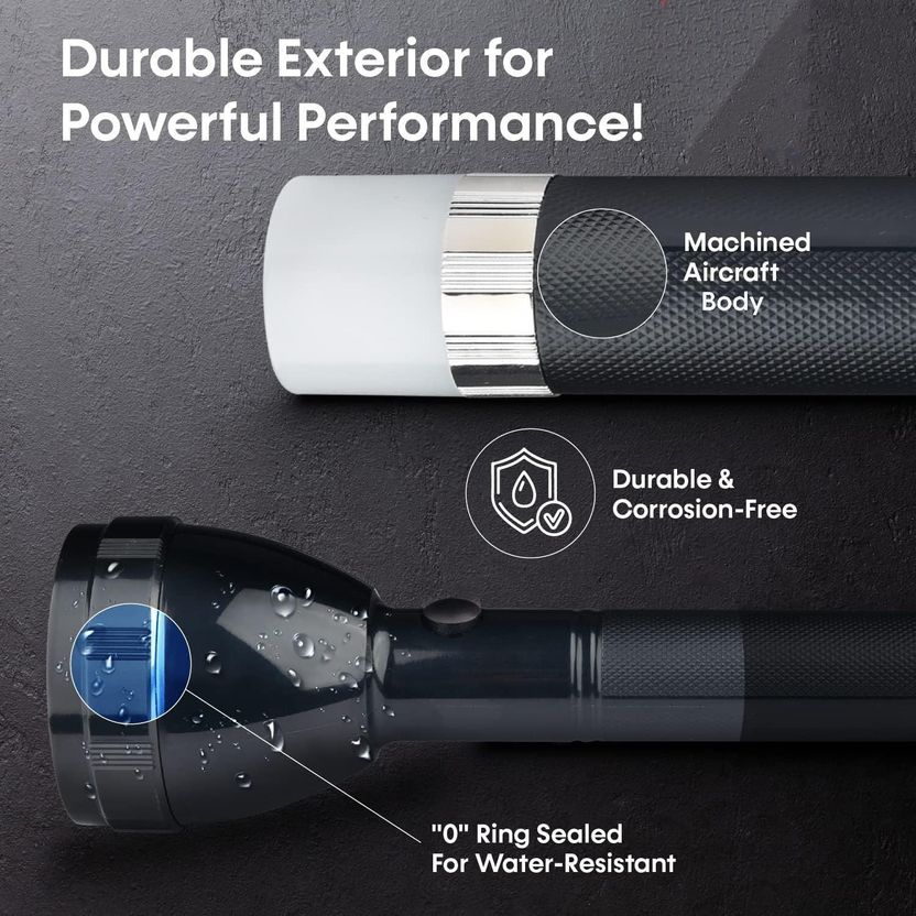 iDOLESHOP Two in One Flash with Back Light Torch (Black, 27 cm) - Image 7