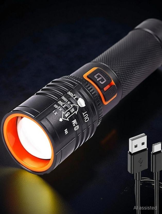 iDOLESHOP Metal Torch Zoomable LED Flashlight 4 Modes - Image 3