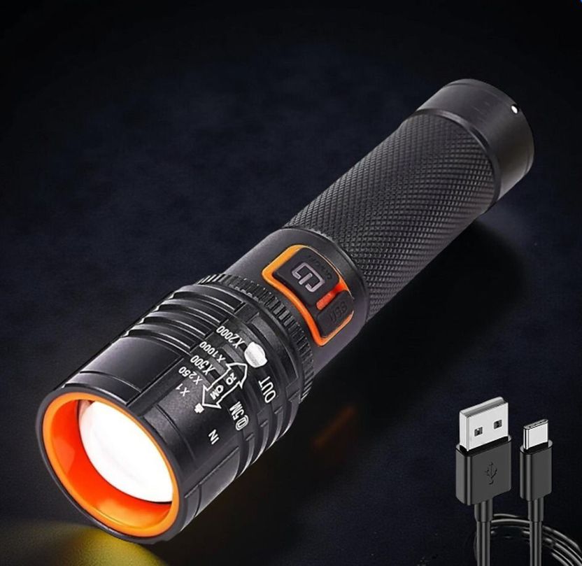 iDOLESHOP Metal Torch Zoomable LED Flashlight 4 Modes - Image 4
