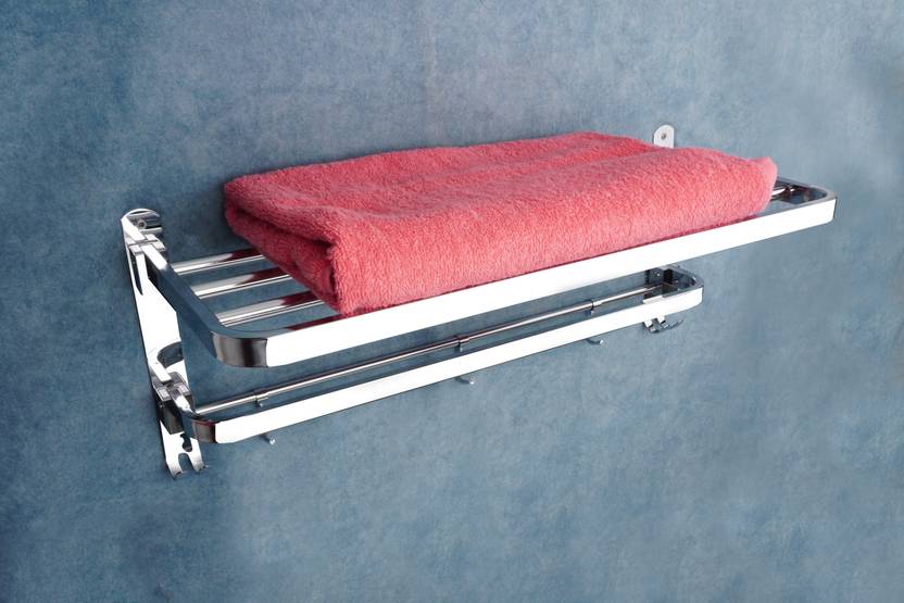 Suzi by Suzi Stainless Steel Dual Folding Chrome Finish Towel Rack ...