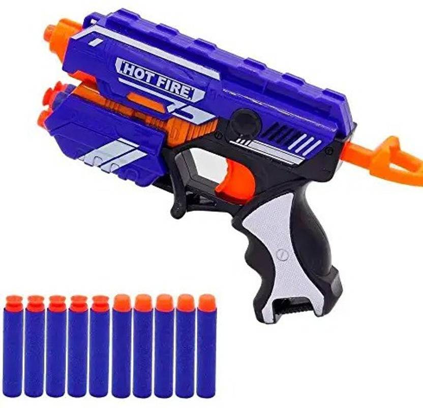 Anushka Toys Hot Fire Blaze Storm Soft Bullet Gun with 10 Soft Foam Bullets Guns & Darts