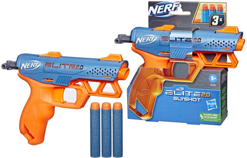 Nerf Elite 2.0 Slyshot Blaster with 2 Dart Storage, 3 Elite Darts for