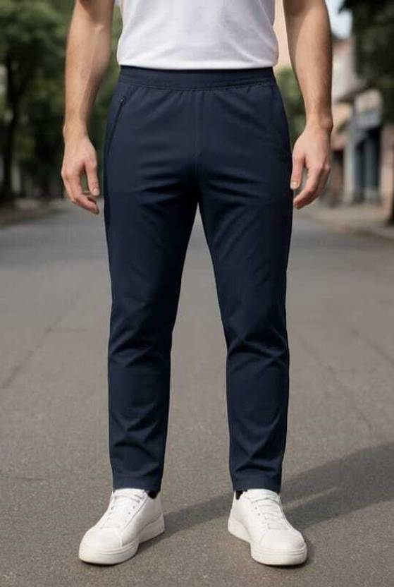ONLY FASHION Men Solid Blue Track Pants