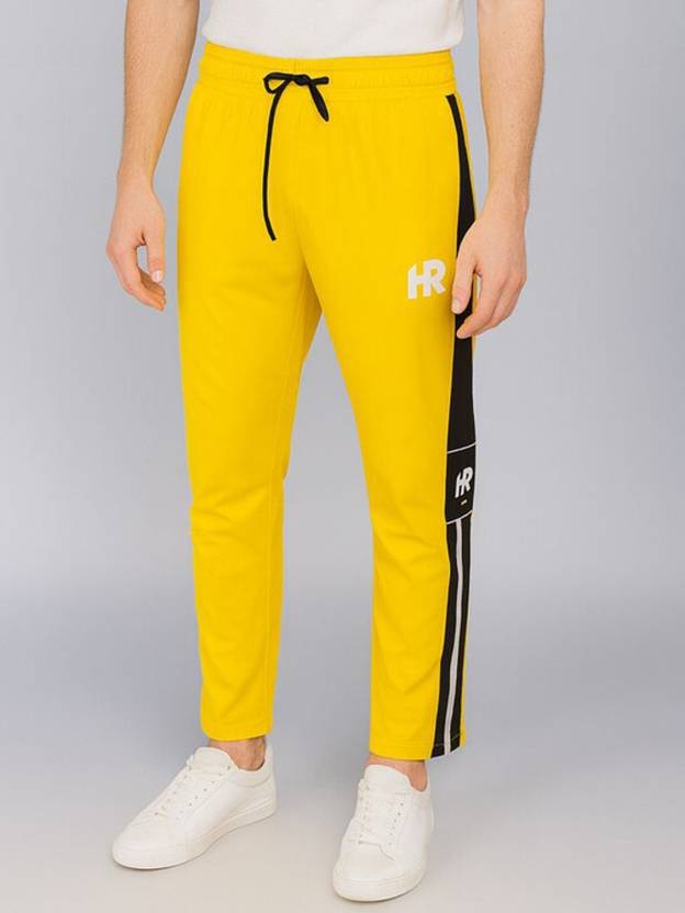 HiRRuX Men Solid Yellow Track Pants