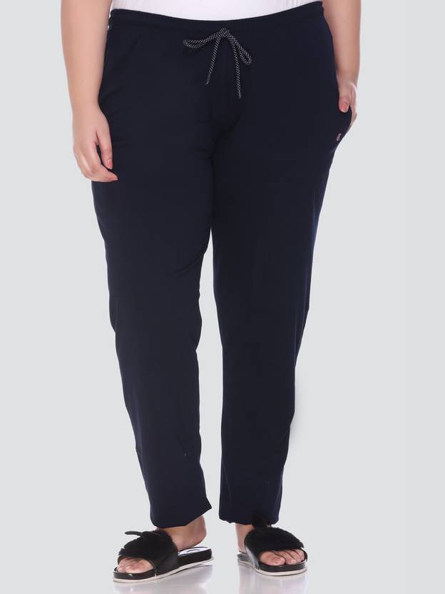CUPID Women Solid Blue Track Pants