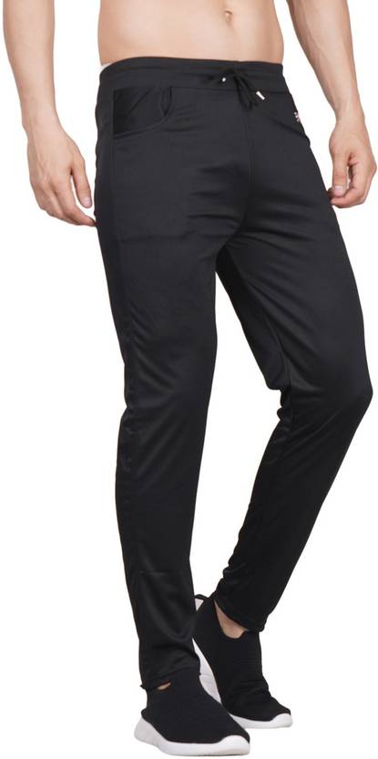 linaria Solid Men Black Track Pants
