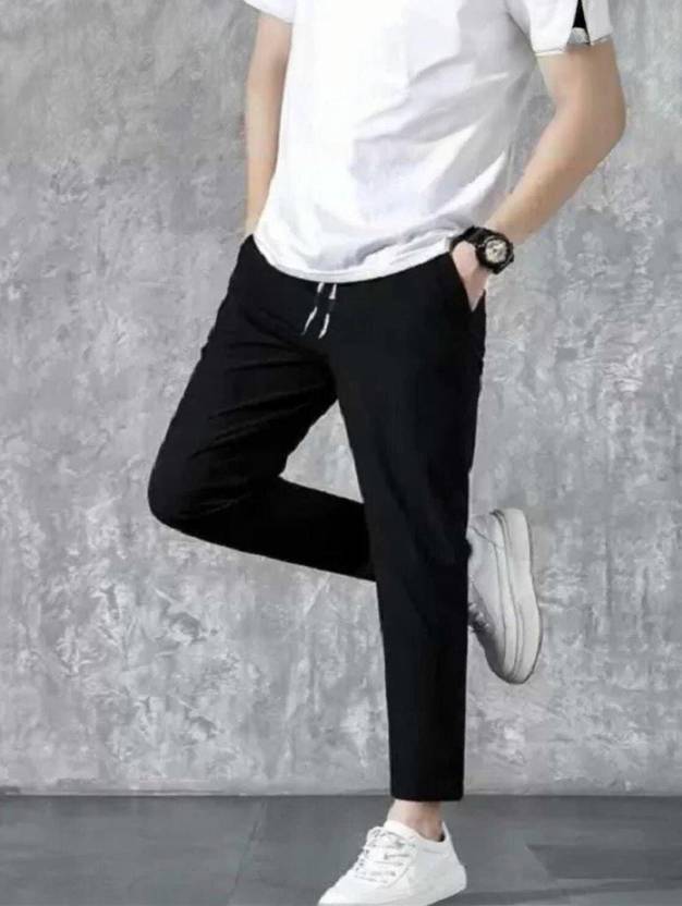 DESIGN DEMO Men Solid Black Track Pants