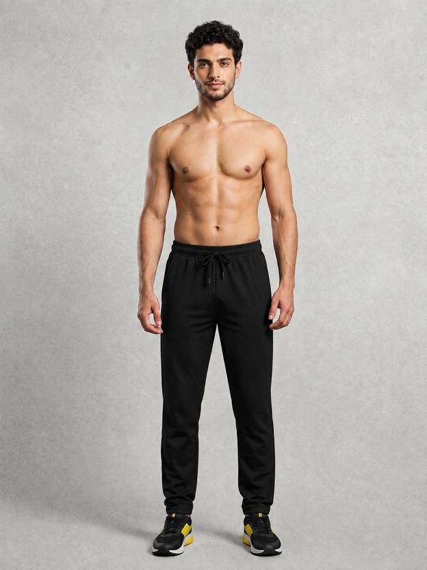 RAREWEAR Men Solid Black Track Pants