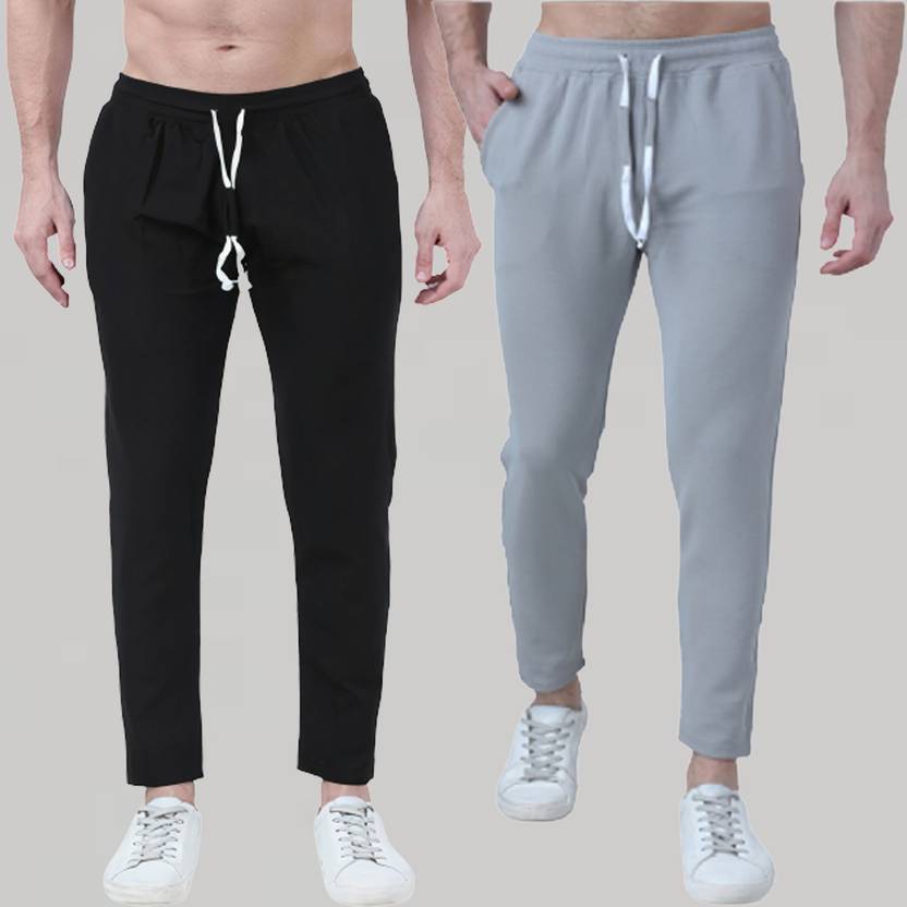[Sizes S, L] Mariyam Fashion Pack of 2 Men Solid Grey Track Pants