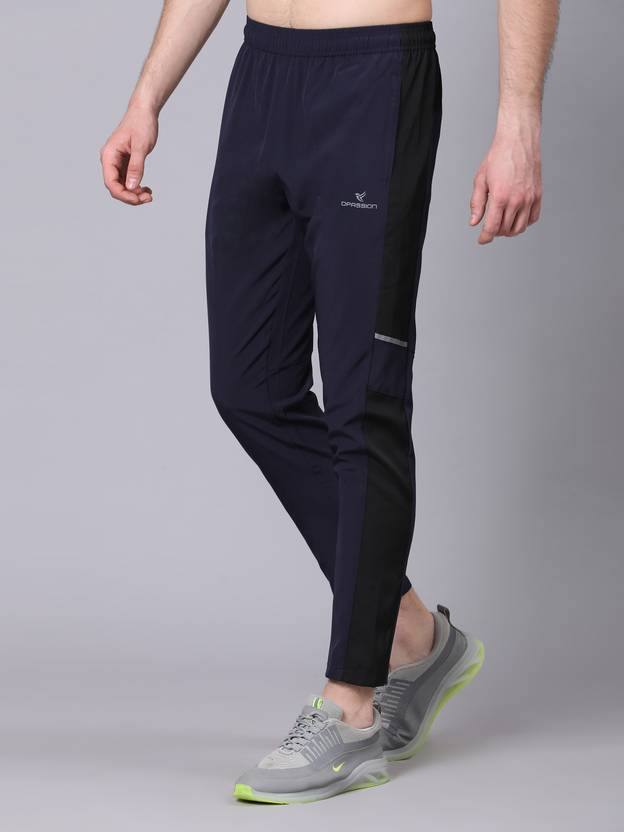 DPassion Solid Men Dark Blue Track Pants