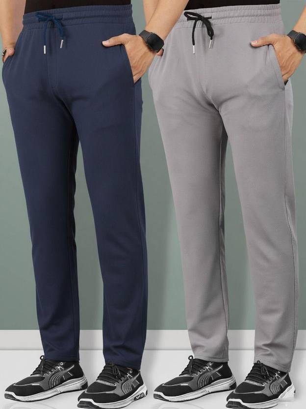 DivRa Clothing Men Solid Blue, Grey Track Pants