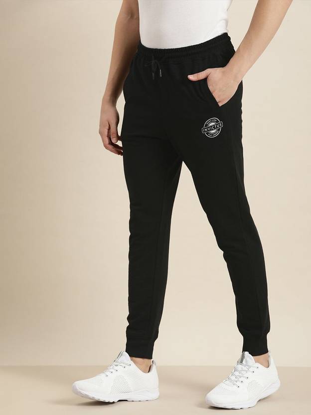 Invictus Indoor Solid Men Black Track Pants