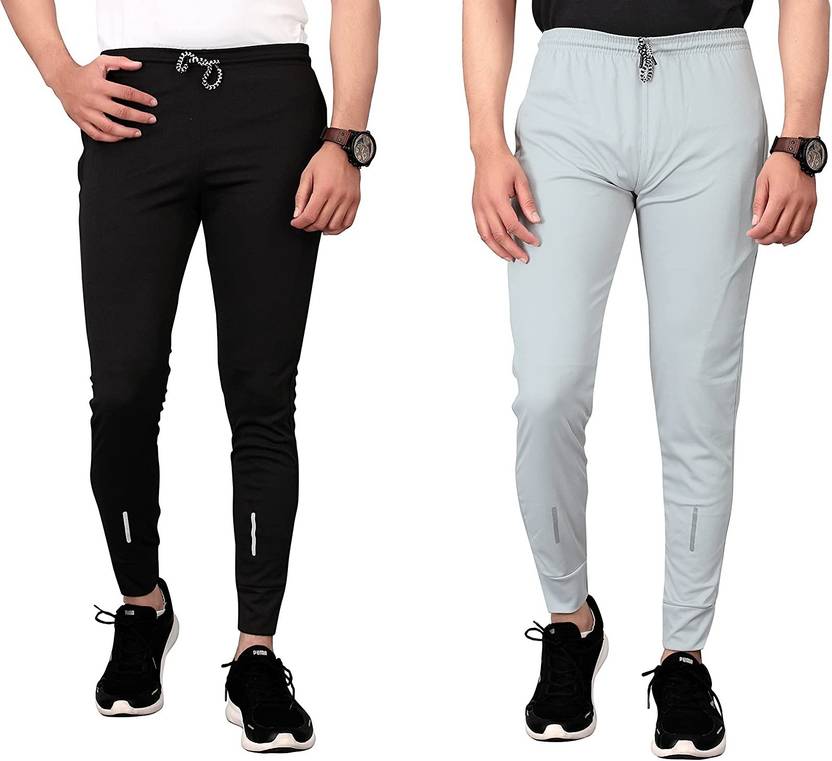BRAIN INSTA Solid Men Black, White Track Pants Buy BRAIN INSTA Solid