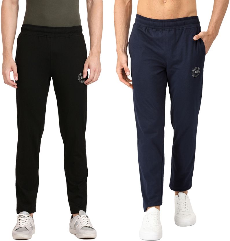 Pepe Jeans Men's Pack of 2 Track Pants (Blue, Black) - Image 1