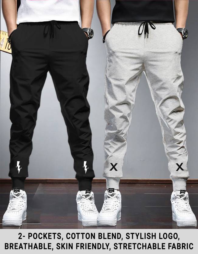 TRIPR Printed Men Black, Grey Track Pants Buy TRIPR Printed Men Black, Grey Track Pants Online