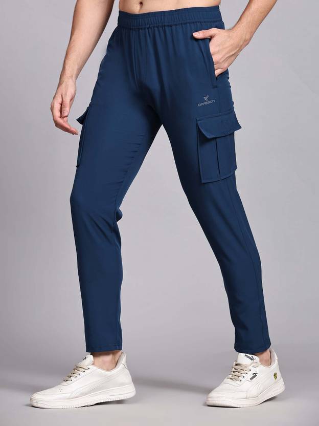 DPassion Men Solid Blue Track Pants