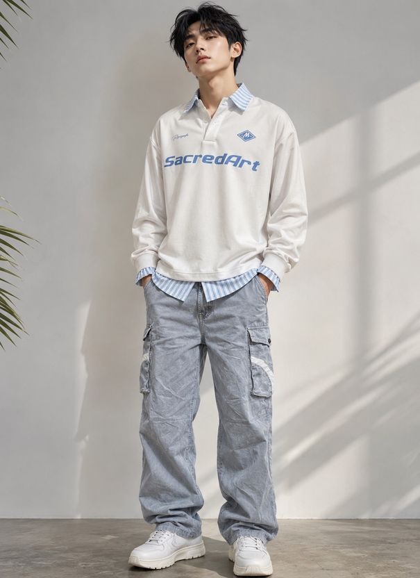 TZCREATION Men Light Blue Track Pants - Image 1