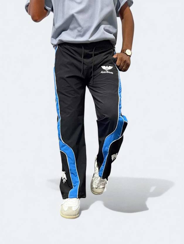 Anisom Solid Men Blue Track Pants