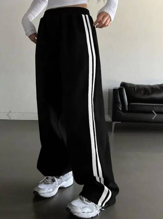 Priyansh Enterprises Women Striped Black Track Pants