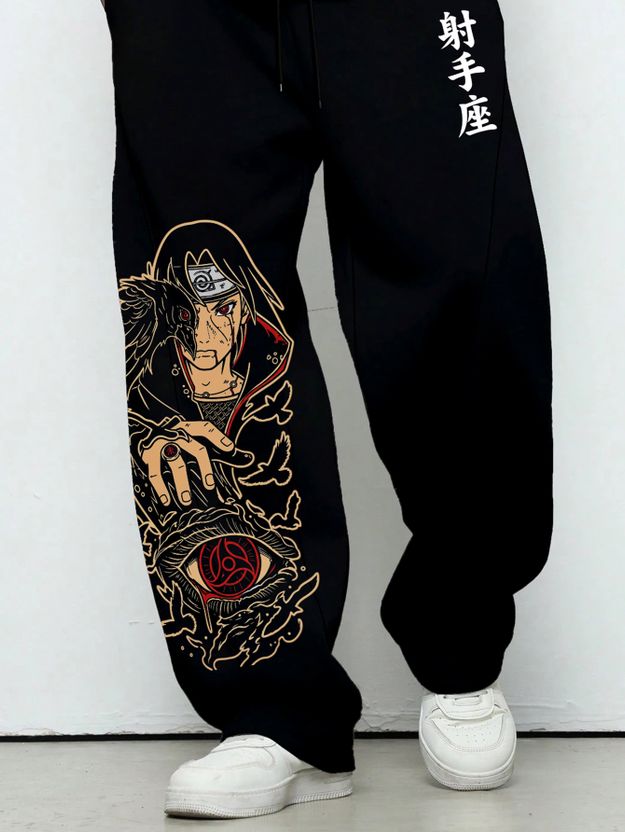 DRESSING HUB Men Black Printed Track Pants - Image 3