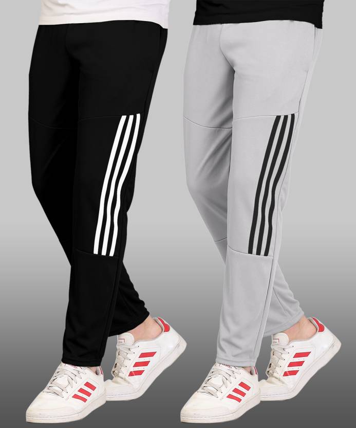 [Sizes ] Foxter Pack of 2 Men Striped Multicolor Track Pants
