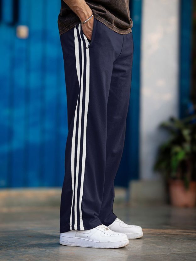 MASTERY Men Black Striped Track Pants - Image 7