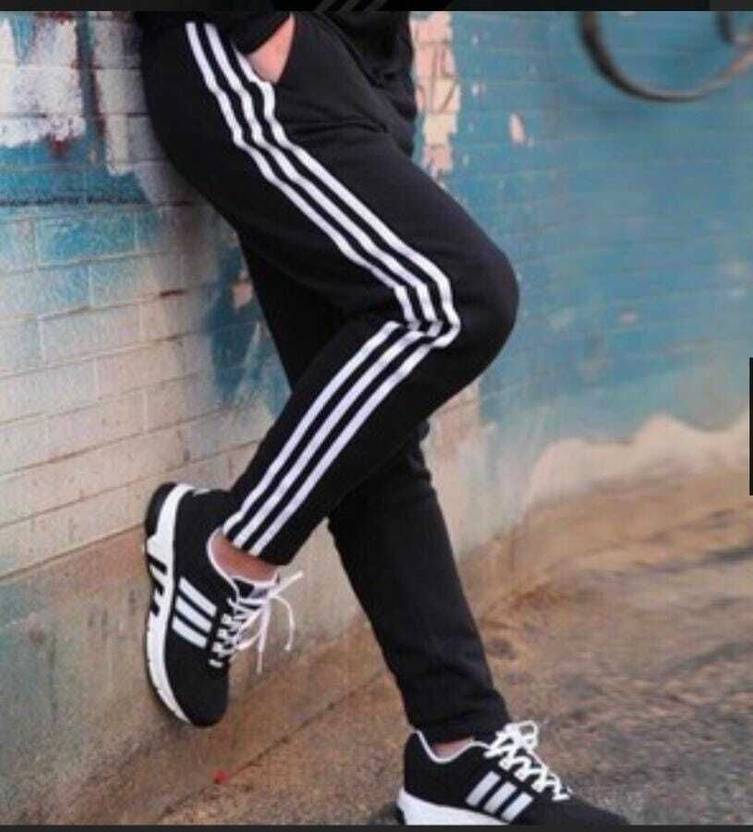 MASTERY Striped Men Black Track Pants