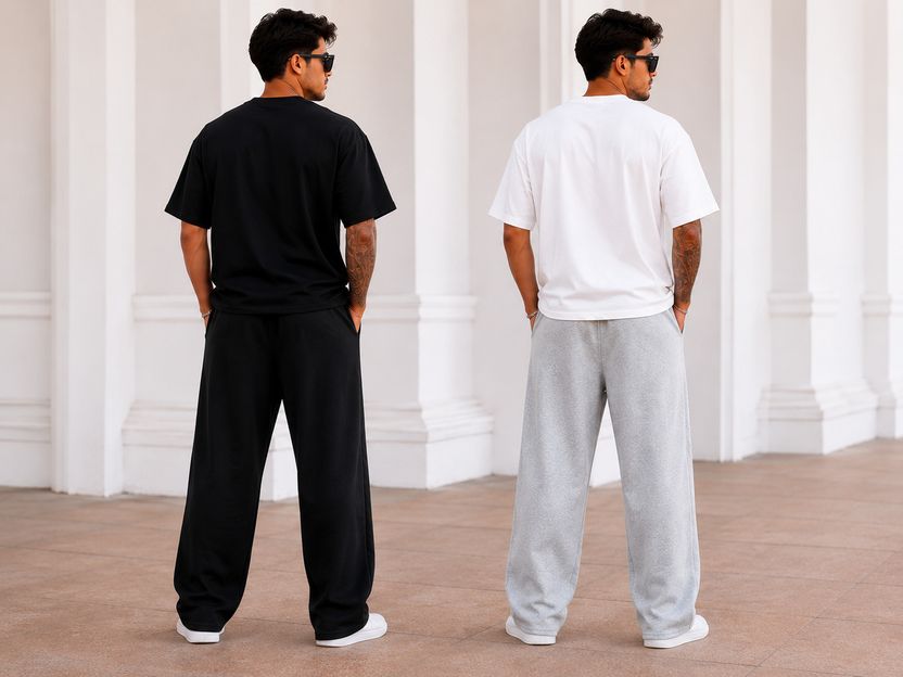 VISTAS Men 2 Pack Black, Grey Track Pants Pack of 2 - Image 4