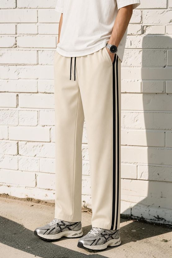 MOJAMEDI Men Striped Black Track Pants - Image 10