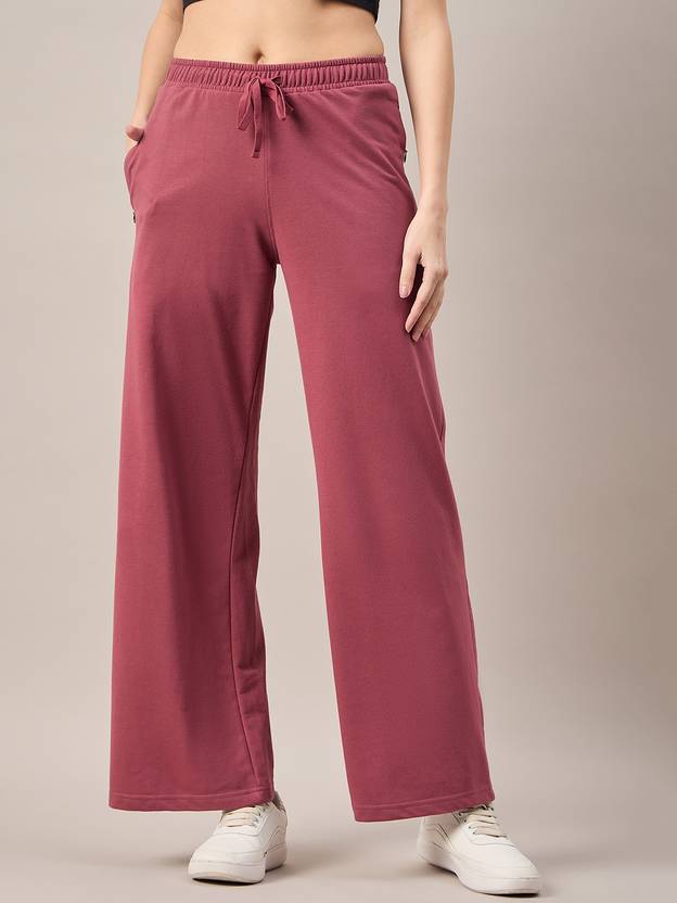 Femea Solid Women Maroon Track Pants