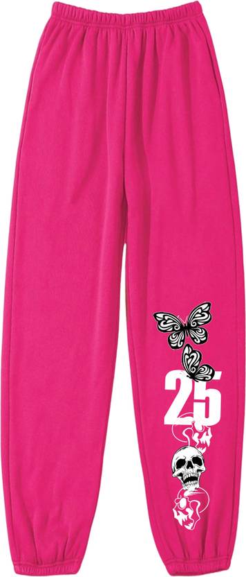Tabadtod Women Printed Pink Track Pants