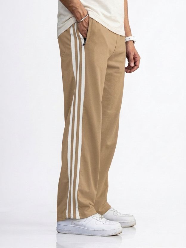 Ansaritextile Men Striped Beige Track Pants - Image 4