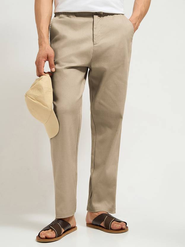 MISCHIEF MONKEY Regular Fit Men Khaki Trousers