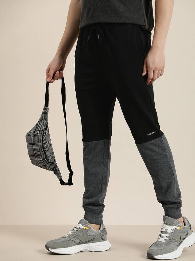 Invictus Indoor Colorblock Men Black Track Pants