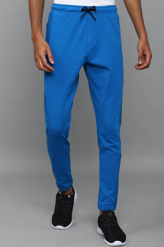 [Sizes ] Allen Solly Men Solid Blue Track Pants