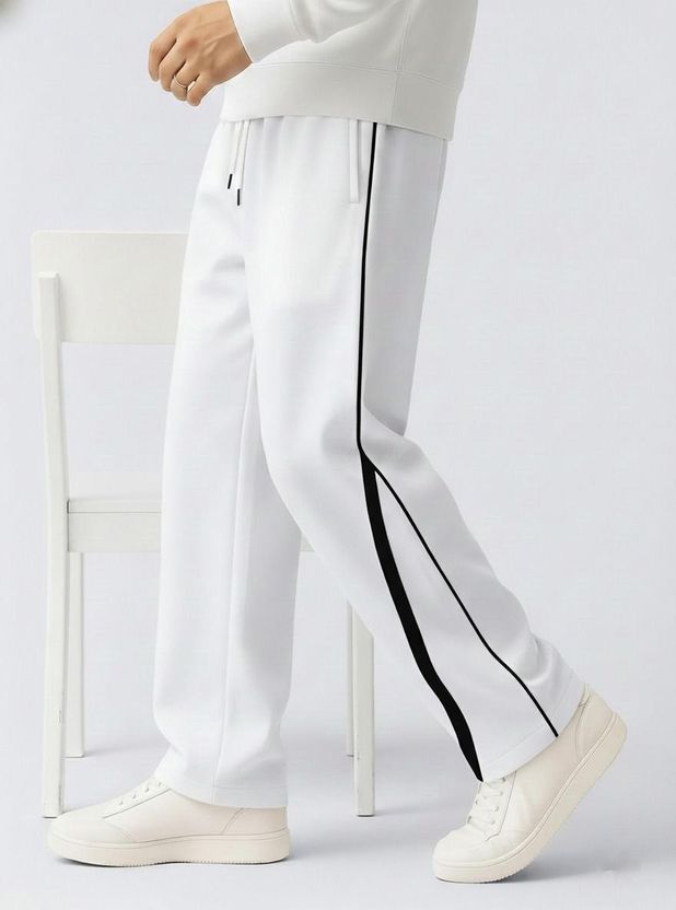 Paralians Men Striped Black Track Pants - Image 9