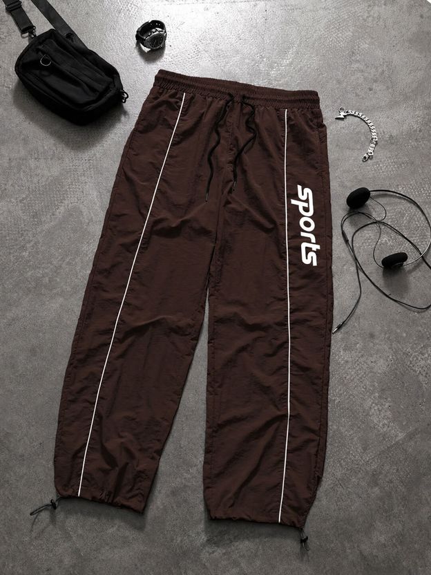 पोवैक्सपो Men's Printed Grey Track Pants - Image 7