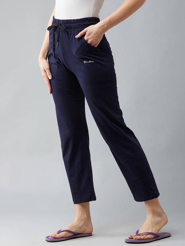 BLINKIN Women Solid Blue Track Pants