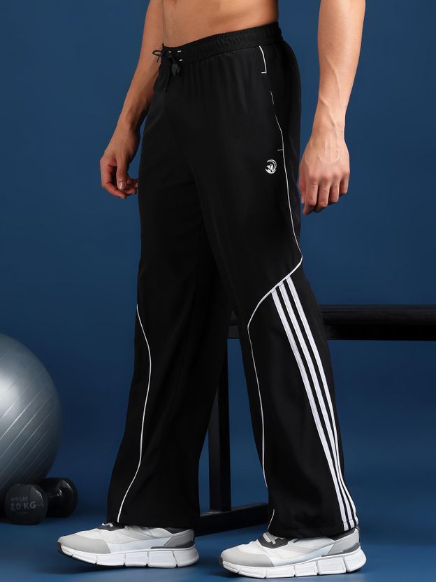 GNOCKFACE Men Black Striped Track Pants - Image 1