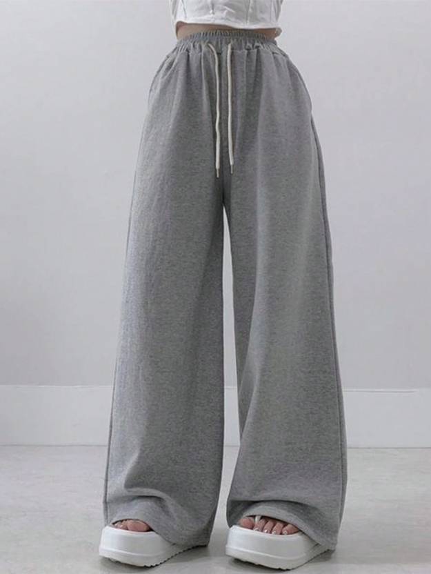 PROGENY Women Solid Grey Track Pants