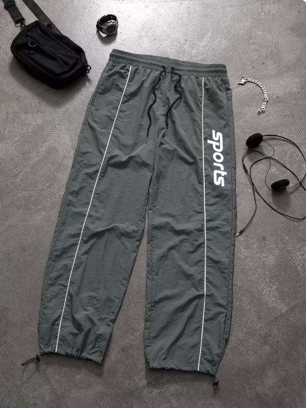 पोवैक्सपो Men's Printed Grey Track Pants - Image 8
