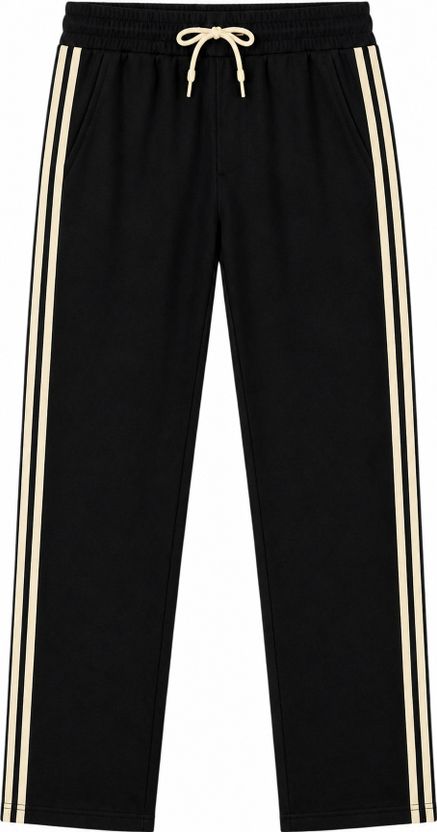 MOJAMEDI Men Striped Black Track Pants - Image 4