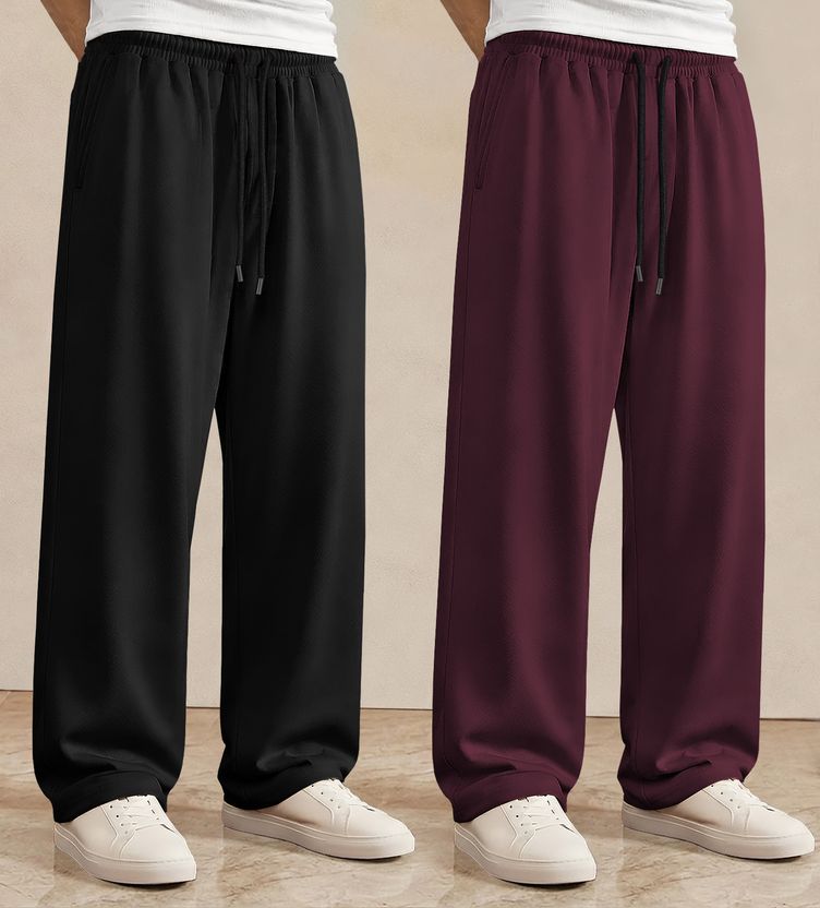 Viktor Men Beige, Black Track Pants - Image 9