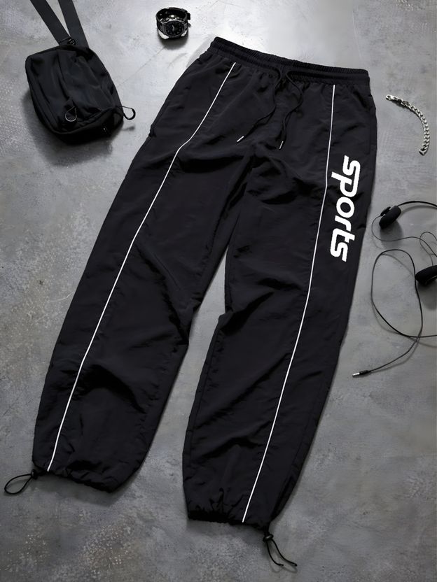 पोवैक्सपो Men's Printed Grey Track Pants - Image 6