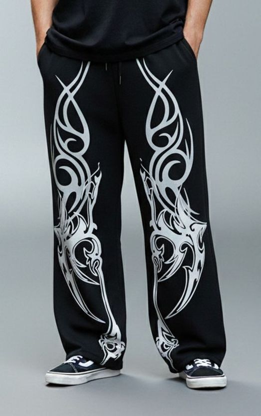 ZEN1FASHION Men Black Printed Track Pants - Image 8