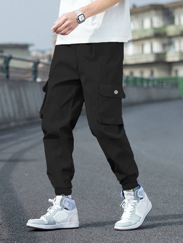 BEING WANTED Solid Men Black Track Pants - Buy BEING WANTED Solid Men ...
