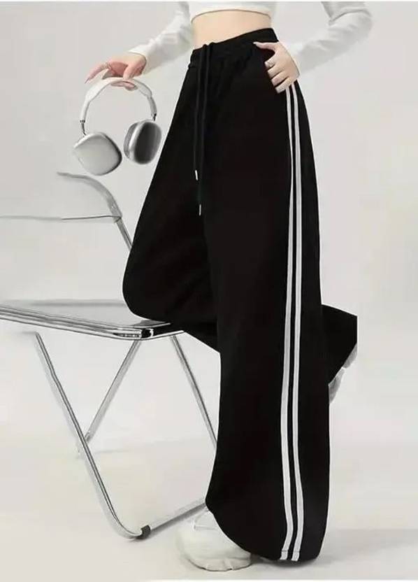 Priyansh Enterprises Women Striped Black Track Pants