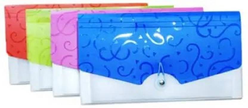 CAMPIO Expanding Cheque Book Holder Case 13 Pockets with Elastic Swing(Pack of 4)