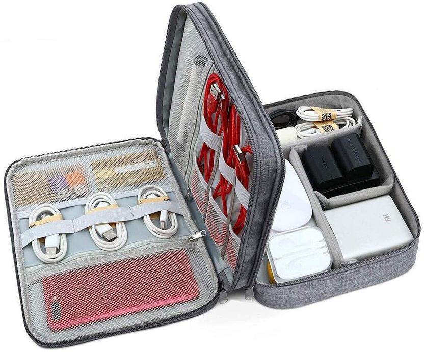 KHUSIGOLD Travel Organizer 3-Layer Cable Pouch Gadget